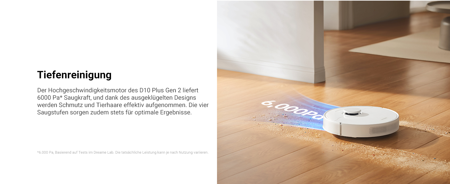 Робот-пилосос Dreame D10 Plus Gen 2 з функцією миття, автоматичним випорожненням, LiDAR-навігацією та потужністю всмоктування 6000 Pa