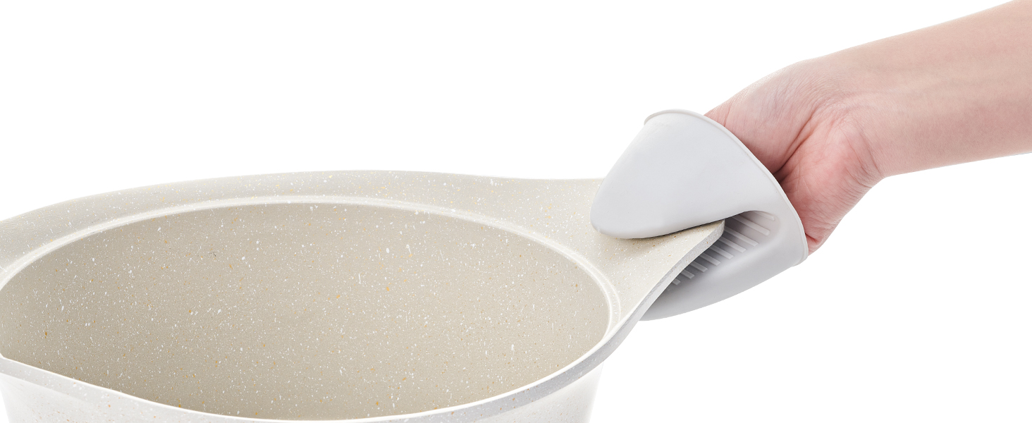 Набір посуду RIOVARM з індукційним покриттям з граніту Antihaft, з кришкою: каструлі, сковорідки, шпатель. Без PFOA.