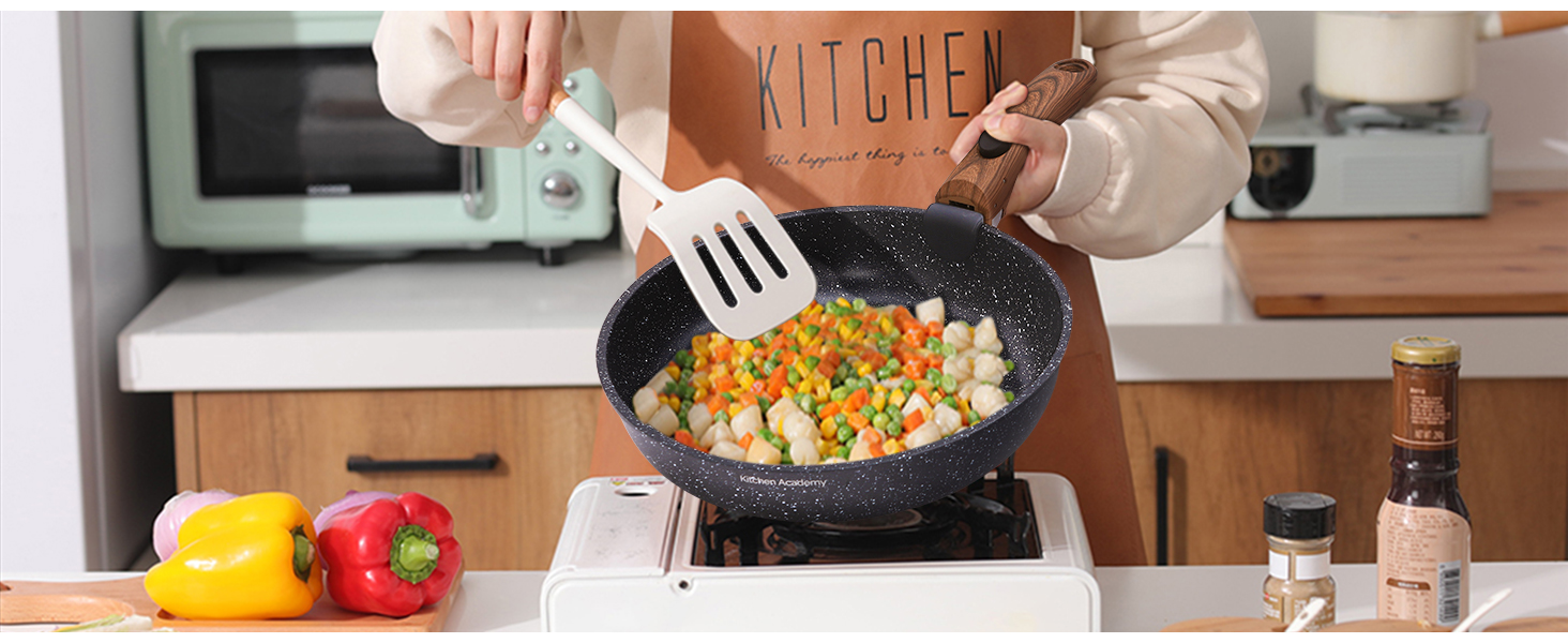 Набір каструль Kitchen Academy знімна ручка, 10 предметів, індукційний, антипригарний, підходить для всіх плит, штабельований, для кухні та кемпінгу