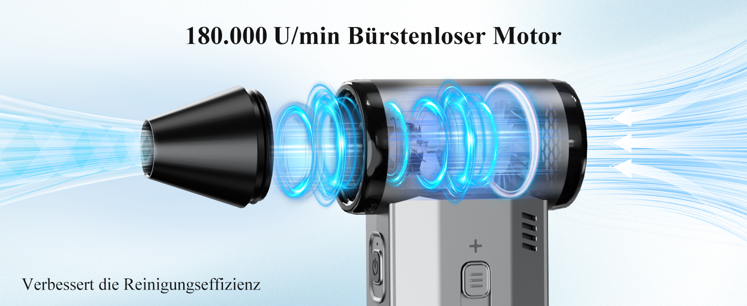 Електричний пилосос Minthouz для чищення повітрям: 180000 об/хв, акумуляторний, для ПК, клавіатури, авто