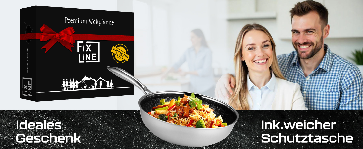 FIXLINE® Сковорода Black Forest 28 см з антипригарним покриттям без PTFE, для всіх типів плит (включно з індукцією), сумісна з духовкою до 230°C, легке очищення, ідеальна ідея для подарунка