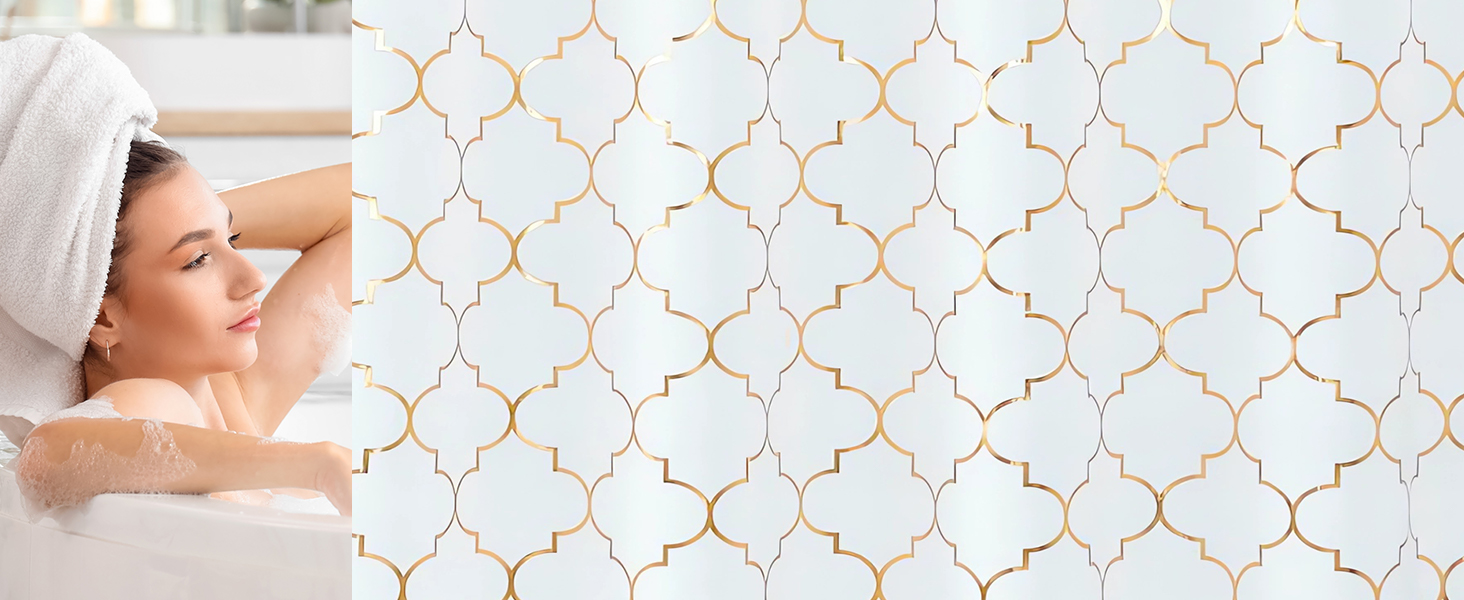 Штора для душу 180x200 см Phnom Penh Квіти, антигрибкова, водовідштовхувальна, поліестер, з кільцями (1 шт)