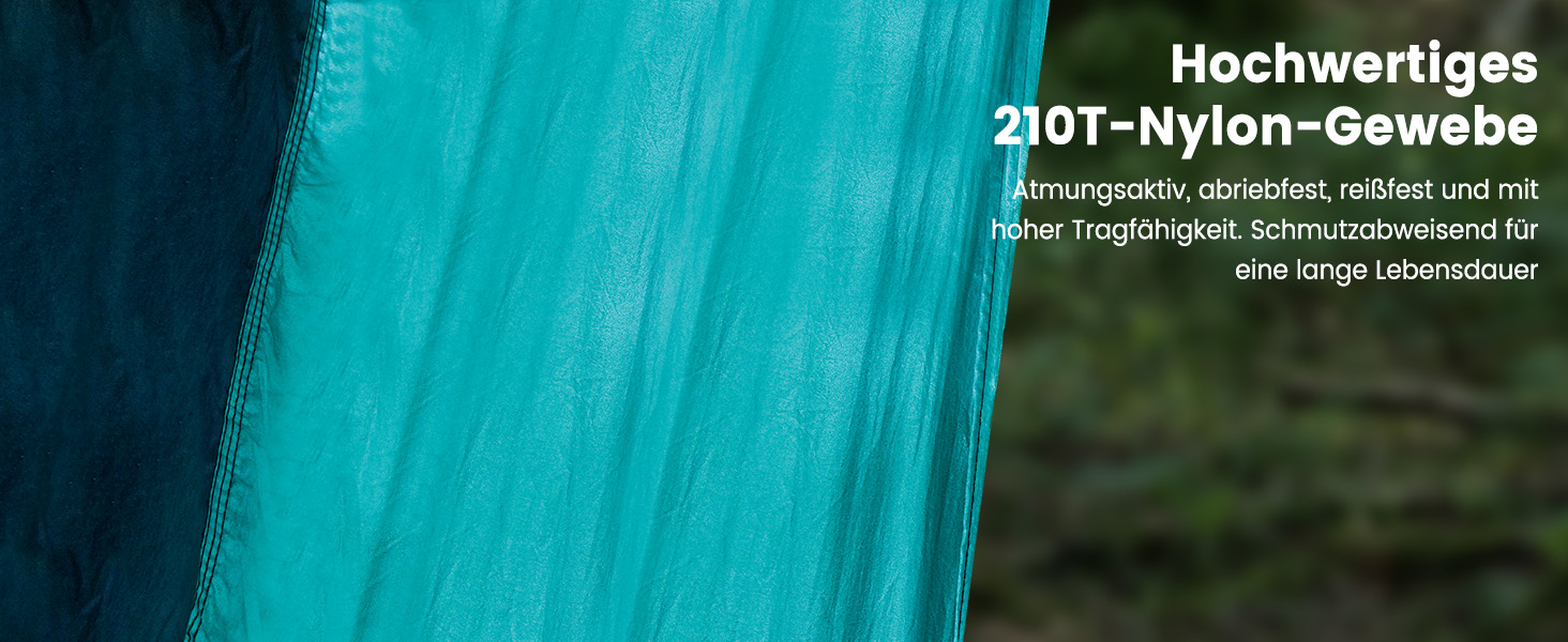 Гамак для двох осіб XXL 300 x 200 см – Складаний, ультралегкий та портативний. Міцний гамак для відпочинку на природі (300 кг) – ідеально для саду, кемпінгу та подорожей (блакитний)