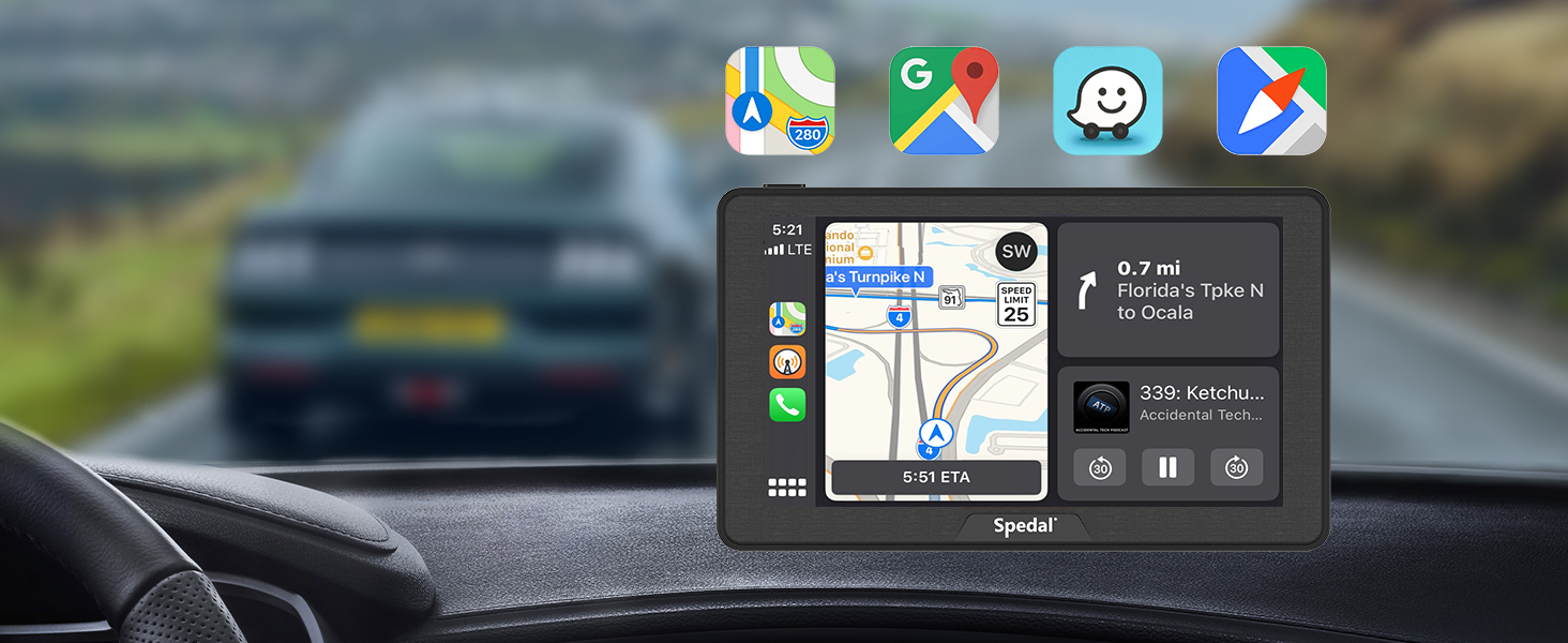 Безпровідний CarPlay і Android Auto Spedal CL786, 7