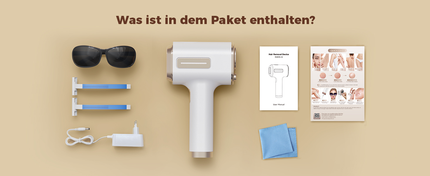 IPL пристрій для епіляції Haarlosy з IGBT-технологією та 9 рівнями інтенсивності, 999,900 імпульсів світла, безболісна епіляція лазером для чоловіків та жінок, для тіла та ніг