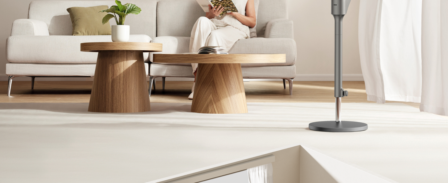 Вентилятор Dreo Leiser: турецький, з дистанційним керуванням, 1444 м³/год, осциляція, таймер 6 годин, функція ароматерапії, сірий