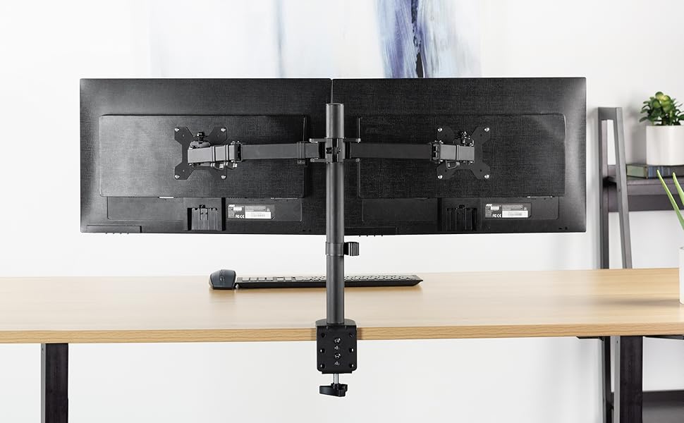 Кріплення для двох моніторів VIVO STAND-V002, чорний, до 30 дюймів