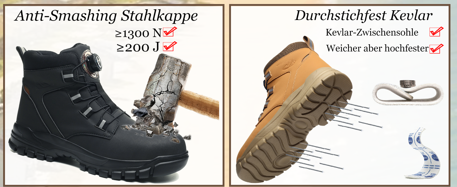 Черевики безпеки чоловічі/жіночі, водонепроникні робочі черевики, високі, з металевим підноском, антиковзаючі, легкі, чорні, з поворотним замикачем, 43 EU