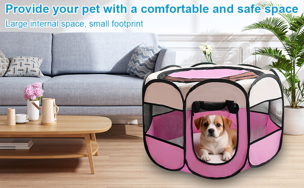 Складана переносна вольєр для цуценят та собак, 74x74x43 см, водовідштовхувальне полотно Oxford, для собак, котів, кроликів