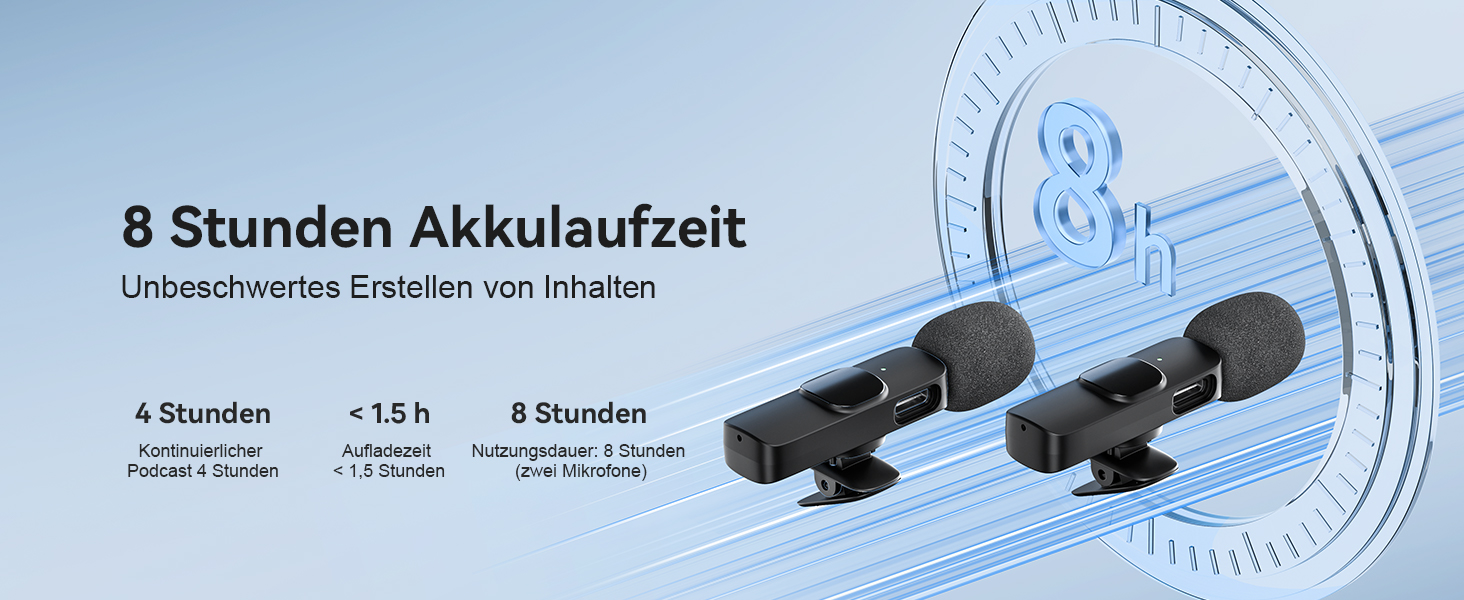 Бездротові петличні мікрофони 2 шт. для iPhone/iPad/Android, з шумозаглушенням, Plug-and-Play, для відео, подкастів, YouTube, TikTok, Vlog, чорний