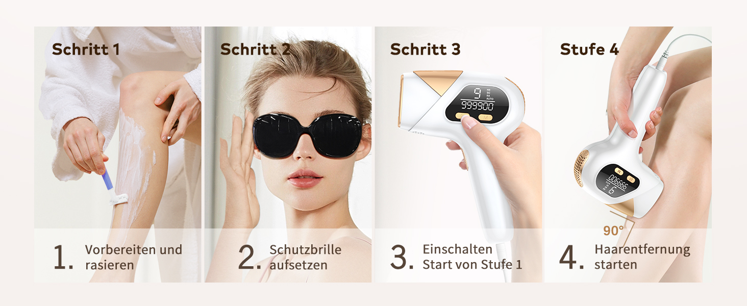 Пристрій для епіляції IPL Haarlosy 3-в-1: HR/SC/RA, 999 900 імпульсів, 9 рівнів енергії, безболісна епіляція для чоловіків та жінок, для тіла