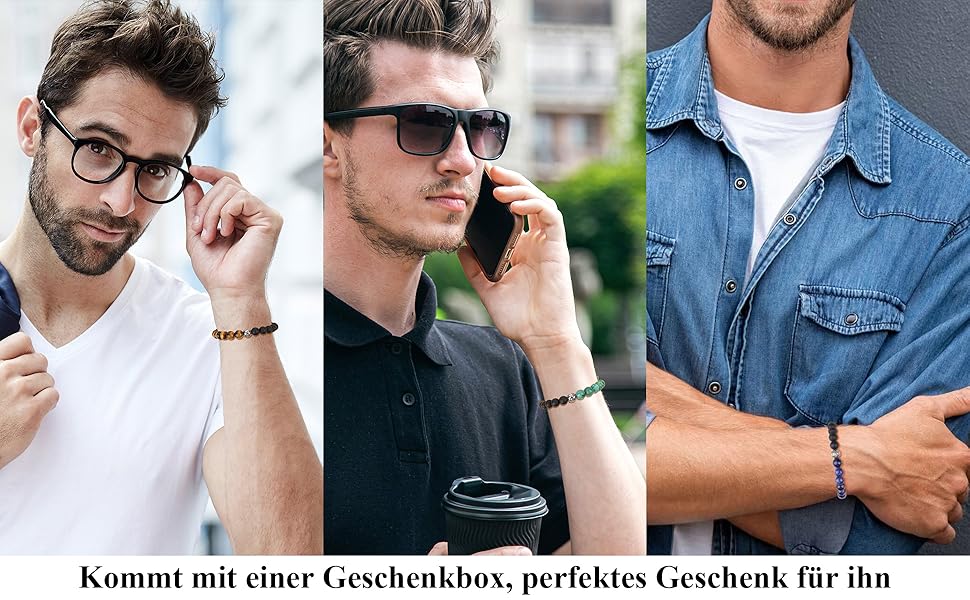 Чоловічий браслет GAVU з кристалами Інь-Ян з содаліту