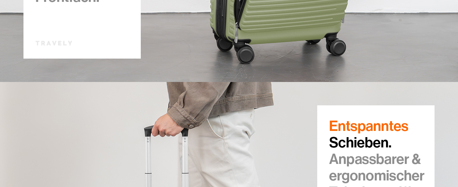 Чемодан Travely з полікарбонату, 77 см, XL, 100 л - міцний валіза з TSA замком та відділенням для ноутбука (55x40x23 см), колір: Небесно-зелений