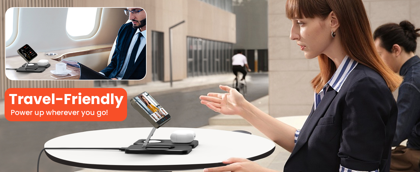 Зарядний пристрій GEEKERA MagSafe 3-в-1: для Apple Watch, iPhone та AirPods (чорний)