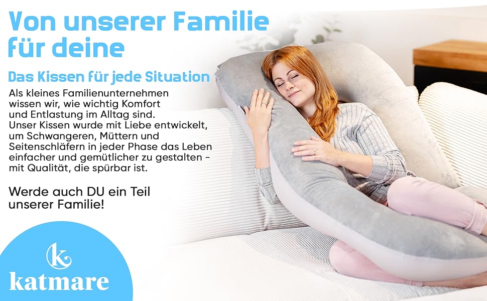 Подушка для сну на бік Katmare - вагітна подушка, подушка для годування, Body Pillow XXL з мікроперлин, знімний чохол, двостороння (зима/літо)