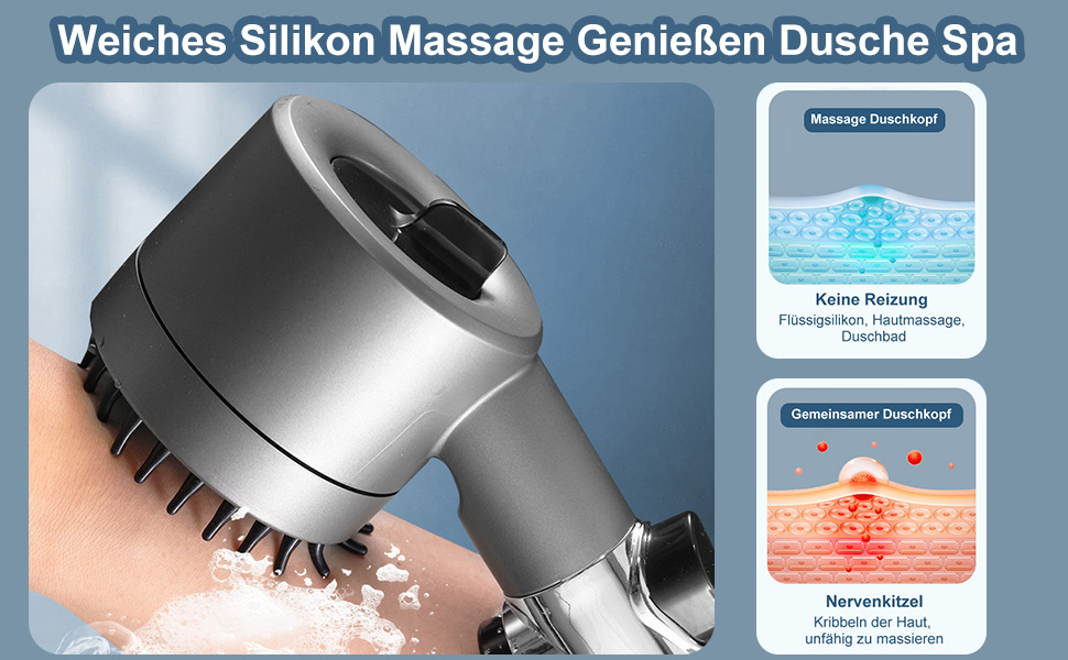 Фільтр для душу з високим тиском, ручна лійка з шлангом, 4 режими, економія води, фільтрація, стоп-функція, для жорсткої води, видаляє хлор та бактерії (Сучасний, Антрацит)