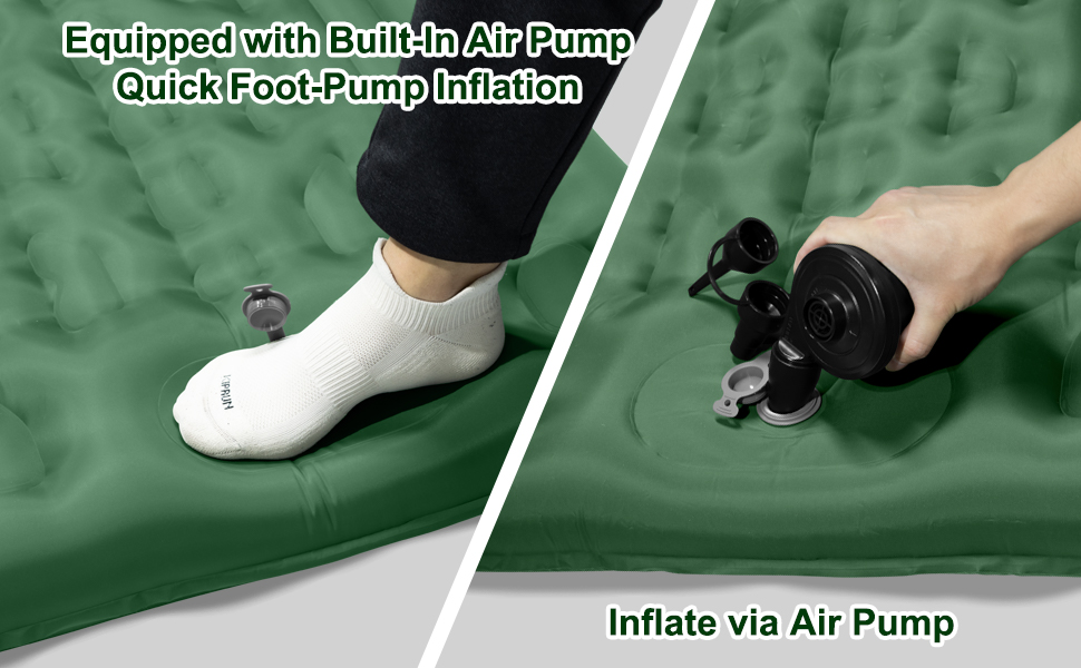 Надувний килимок для кемпінгу Isomatte, 12 см, товщина, з насосом для ніг, водонепроникний, ультралегкий, військовий зелений