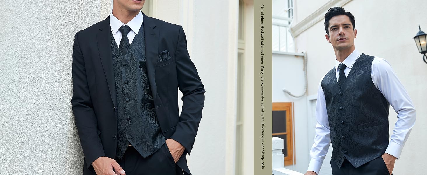 Краватка чоловіча квіткова, нагрудна хустка, кишеньковий хустинка HIDERN, жаккард, для весілля, бежева (XL)