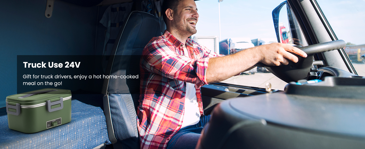 Електрична ланчбокс 100W, 3-в-1, 1.8L, нержавіюча сталь, ізольована термобокс для авто/вантажівки, 12V/24V/220V (зелений)