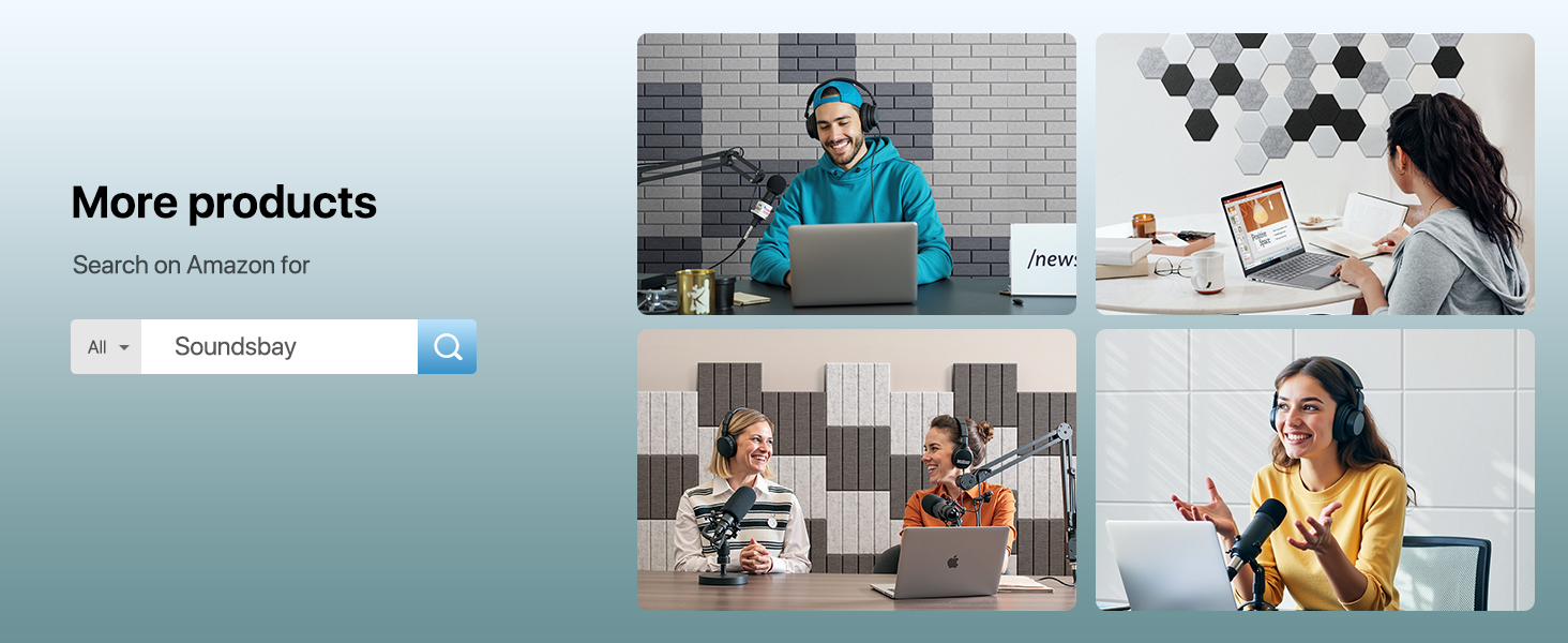 Акустичні панелі Soundsbay 12 шт., самоклейні звукопоглинаючі плити з поліестеру для шумоізоляції та декору стін, 30x30x0.9 см, білий колір