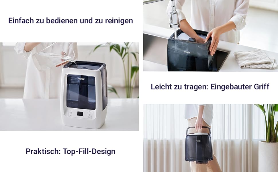 Ультразвуковий зволожувач повітря Winix L500 - 400 мл/год, 7,5 л резервуар, холодний/теплий пар, аромадифузор, автоматичний режим