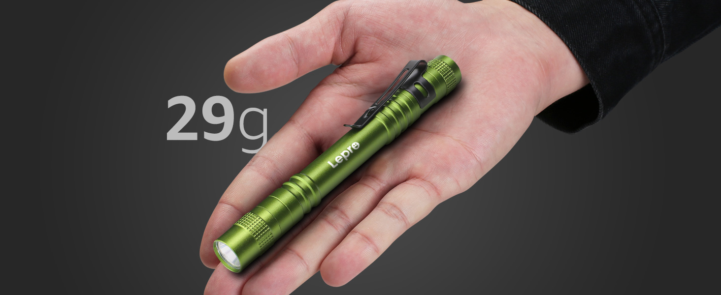 Ліхтарик LED Lepro, мініатюрний, водонепроникний IPX4, 3 режими, для огляду, роботи, ремонту (2 шт.), зелений