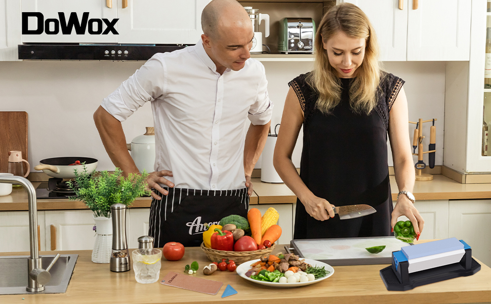 Набір точильних каменів Schleifstein 3-в-1: 400/1000/5000 грит, з підставкою, кутовою направляючою та шкіряним ремінцем для заточування ножів