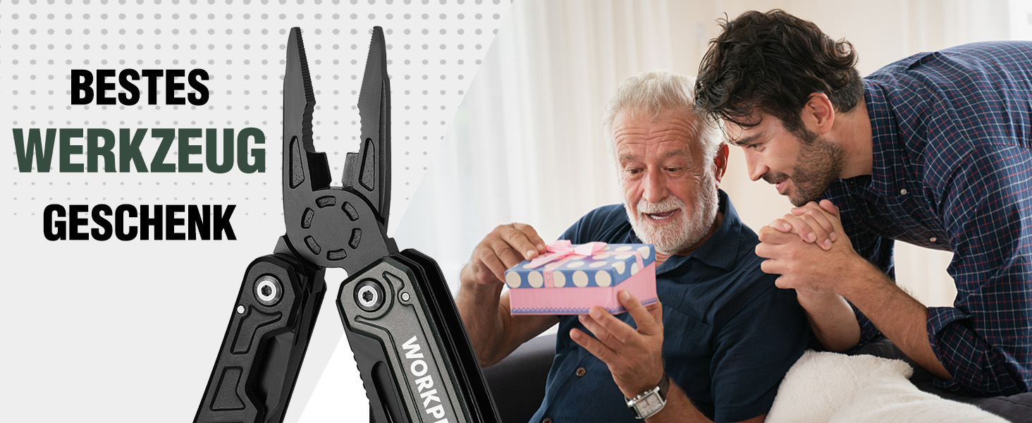 WORKPRO Мультитул 11-в-1: мультиінструмент з нержавіючої сталі з карабіном, плоскогубцями, кабелерізом, відкривачкою для пляшок, викрутками для відпочинку на природі. У комплекті чохол.