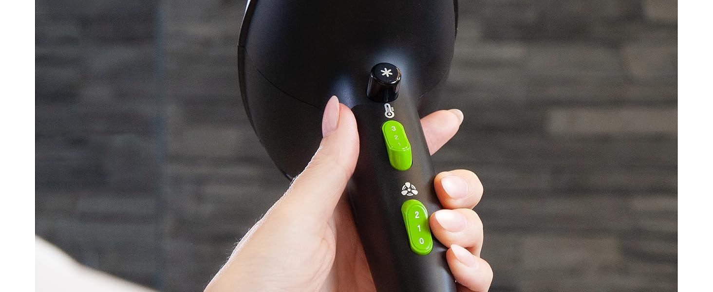 Фен Rowenta CV6030 Haartrockner Eco Intelligence Instant Dry з технологією Air Booster | 1500 Вт, 3 температури, 2 швидкості, холодне повітря, чорний