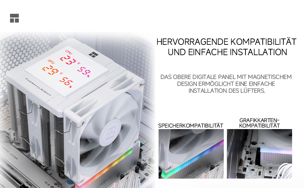 Кулер для процесора TR Peerless Assassin 120 Digital White - 1850RPM, підтримка Intel LGA1700/1851/115X/1200, AMD AM4/AM5