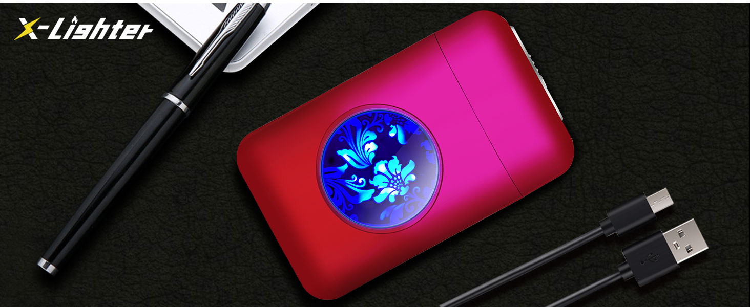 Вишуканий тютюнониця з запальничкою Lafagiet XL666 для 18 сигарет King Size, LED-дисплей, подарунок на День батька