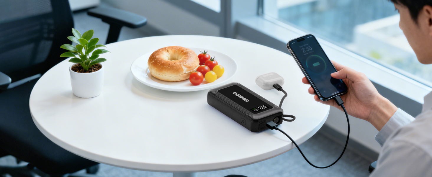 Powerbank для авто Gooloo G7 3000A: пусковий пристрій з USB-C, LED-ліхтарик, 12V (до 8.5L бензин/6L дизель)