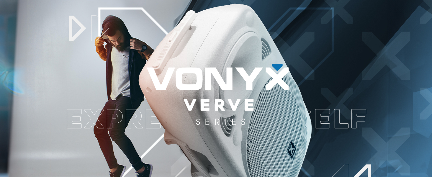 Vonyx Verve46 - портативна акустична система для вечірок з Bluetooth, 1000W, 2 мікрофони UHF, MP3, вбудований акумулятор, пульт ДУ - чорний