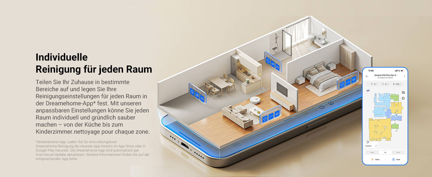 Робот-пилосос Dreame D10 Plus Gen 2 з функцією миття, автоматичним випорожненням, LiDAR-навігацією та потужністю всмоктування 6000 Pa