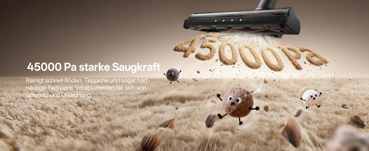 Бездротовий акумуляторний пилосос Vexilar V10PRO 6-в-1 з LED, потужність 450W, час роботи 45 хв, сила всмоктування 45000Pa. Підходить для твердих поверхонь, килимів та видалення шерсті тварин. Компактний, легкий, з телескопічною трубою. Колір: Рожевий.