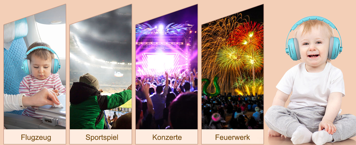 Навушники для захисту від шуму Lilian&Gema для немовлят - 2 в 1, блакитні