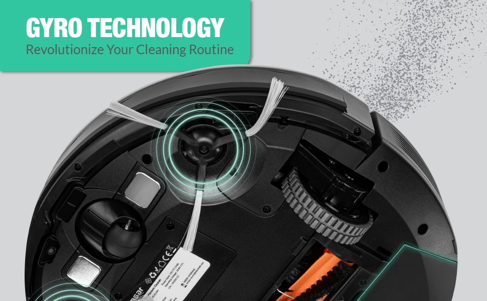 Робот-пилосос з функцією миття - 2в1. Робот-пилосос з додатком, акумулятором 120 хв, для килима, шерсті тварин та твердих підлог. З зарядну станцією та пультом дистанційного керування (Чорний)