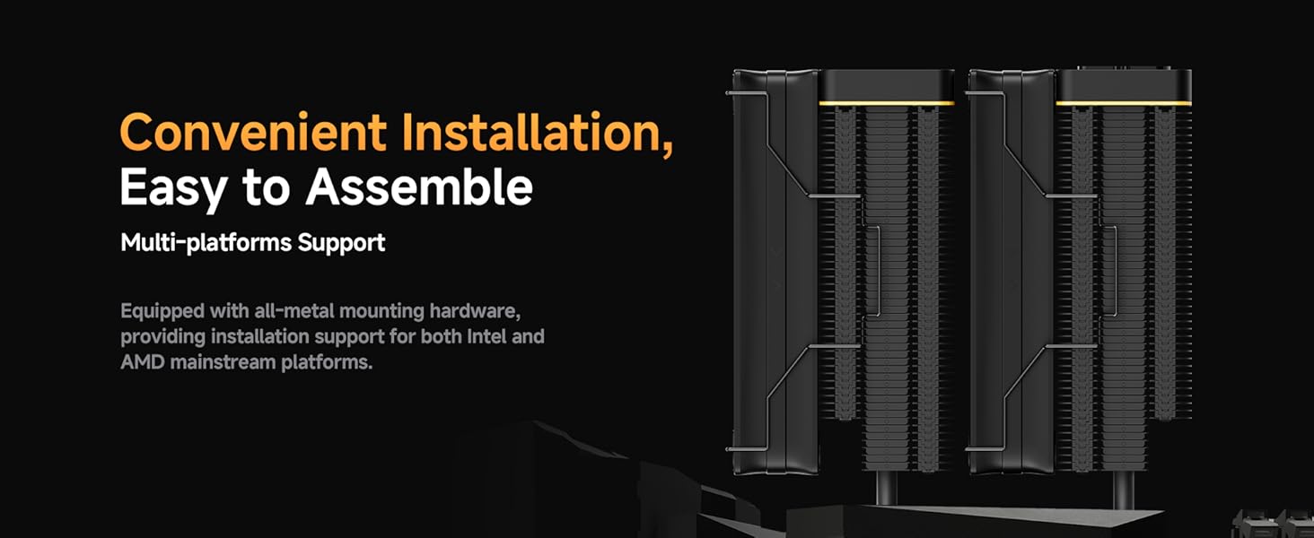 Ocypus Iota A62 BK: Кулер для CPU з цифровим дисплеєм, 6 теплових трубок, 2 вентилятори 120mm, підтримка AMD AM4/AM5, Intel LGA 115X/1200/1700/1851