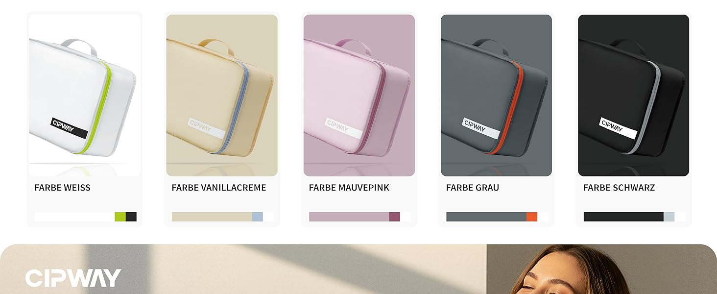 Органайзер для валізи Cipway, 5 шт. Кулічки для одягу для подорожей, нейлон, сірий (5шт, м'ятно-рожевий)