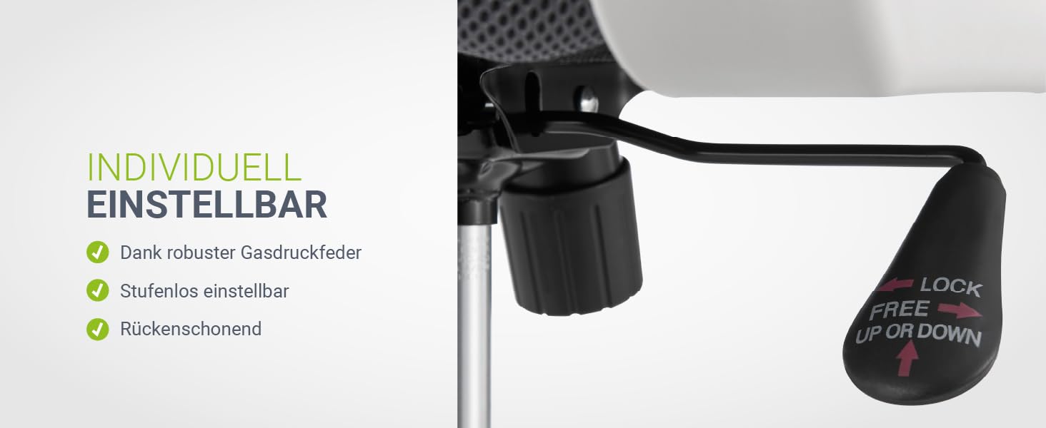 Офісний стілець Juskys Baltimore з роликами та підлокітниками - ергономічний, регульований по висоті - для кабінету, поворотний - сірий