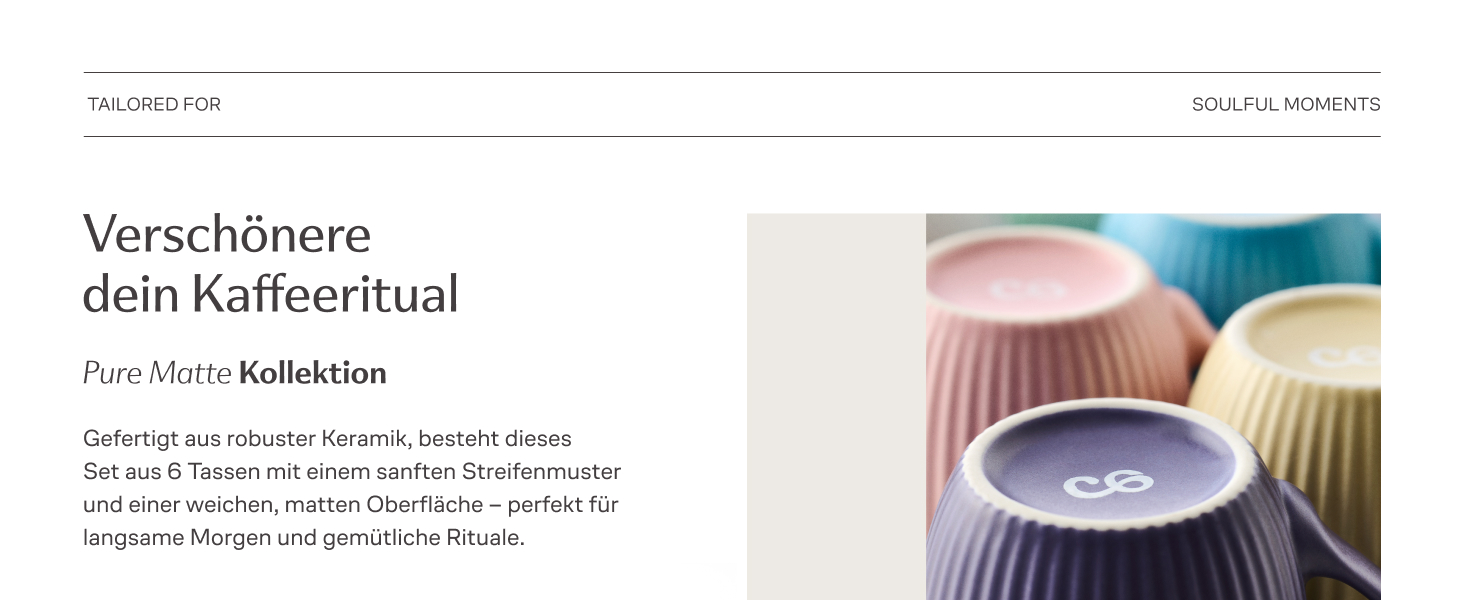 Набір еспресо-чашок Cosumy з підставками, 6 шт., 90 мл, пастельні кольори, смугастий малюнок, кераміка, придатні для миття в посудомийній машині та мікрохвильовій печі, сучасний набір мокко
