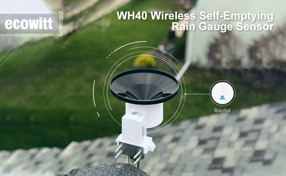 ECOWITT бездротовий датчик дощу WH40 для саду та ферми, автоматичний опадомір, аксесуар до метеостанції