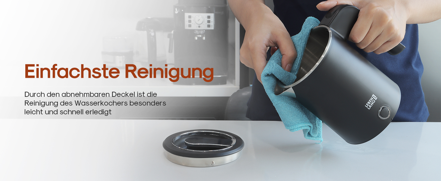 Електричний чайник для подорожей LEBENLANG Edelstahl 500 мл - нержавіюча сталь, BPA-Free, 600W, білий, енергоефективний, 0.5 л, для кемпінгу та подорожей (чорний)