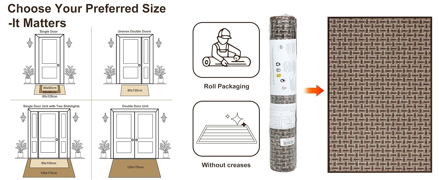 Килимок для дому 41x61 см, антиковзаюча підлога, для входу, коричневий