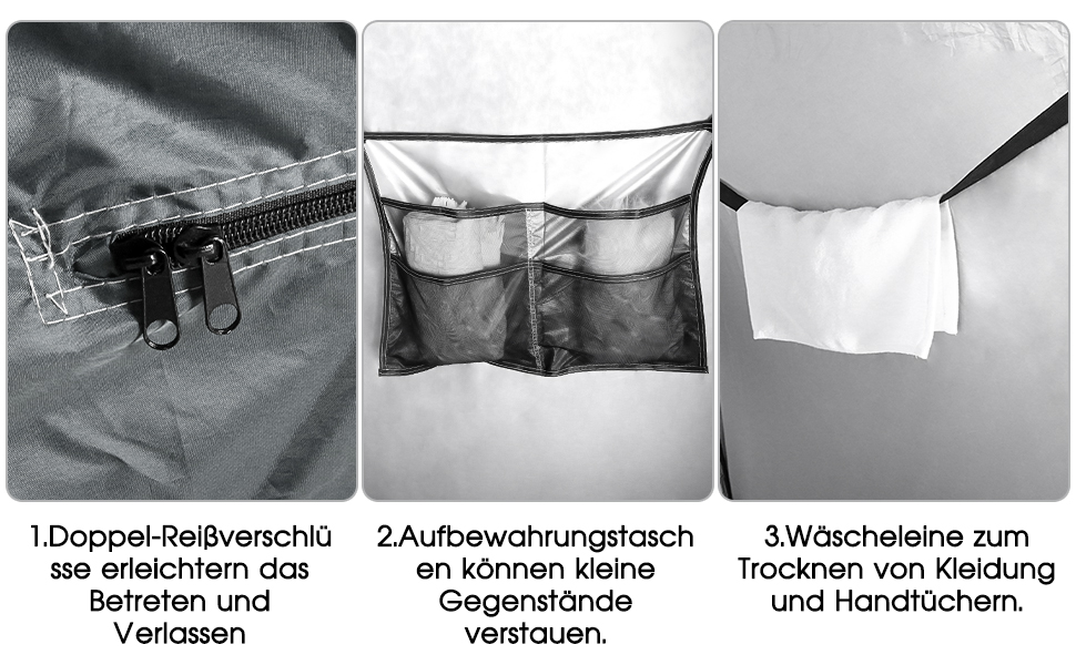 Намет для туалету та душу, переносний шатрів для відпочинку, переодягання та приватності на природі. Модель для кемпінгу та пляжу з сумкою, захист від сонця UV 50+ (Чорний)