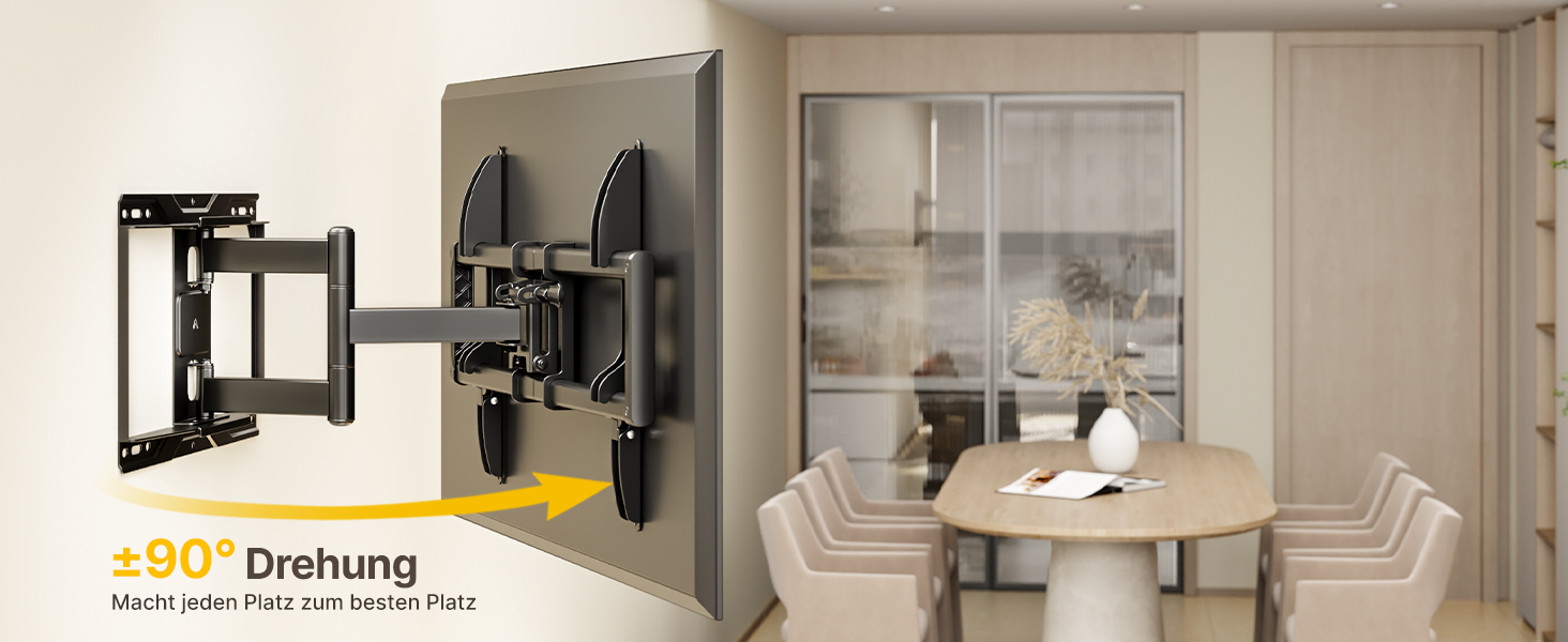 Кріплення для телевізора monTEK Full Motion з регулюванням, 37-84 дюйми, до 50 кг, VESA 600x400 мм, для дерев'яних підставок