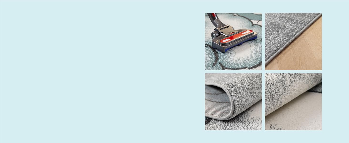 Дитячий килим круглий Elefant, короткий ворс, 120 см, блакитно-сірий. Килим в дитячу кімнату для дівчаток та хлопчиків, м'який, антиалергенний