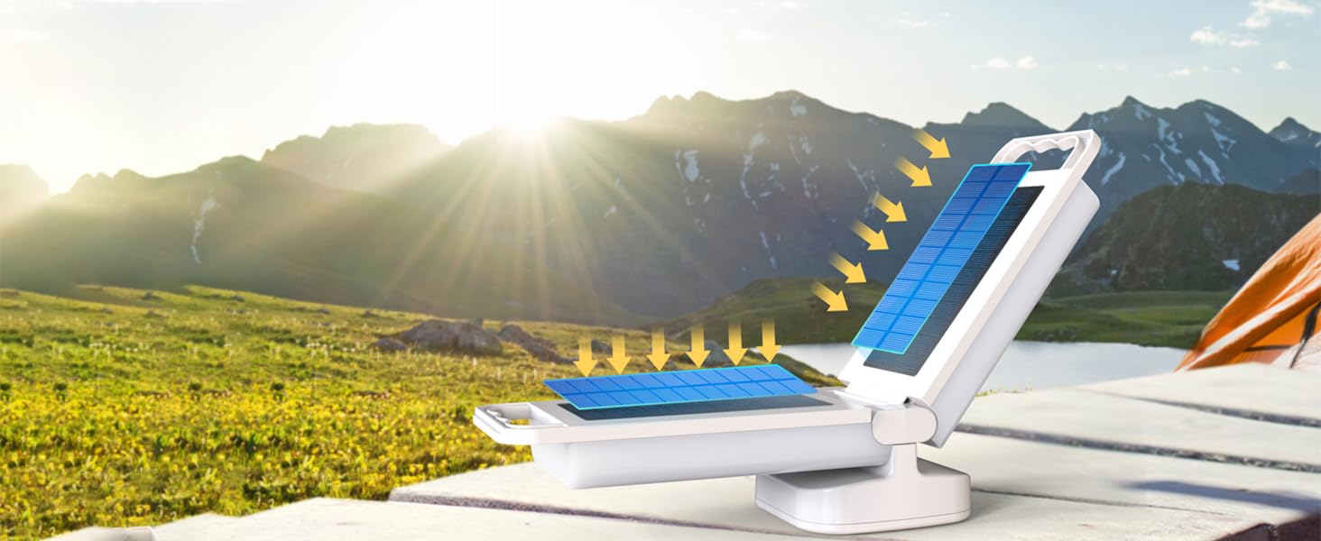 LEPWINGS LED кемпінговий ліхтар на сонячній батареї, диміруємий, сенсорне керування, акумулятор 4400 мАг, Powerbank, водонепроникний IPX4, для кемпінгу, риболовлі, аварійного освітлення