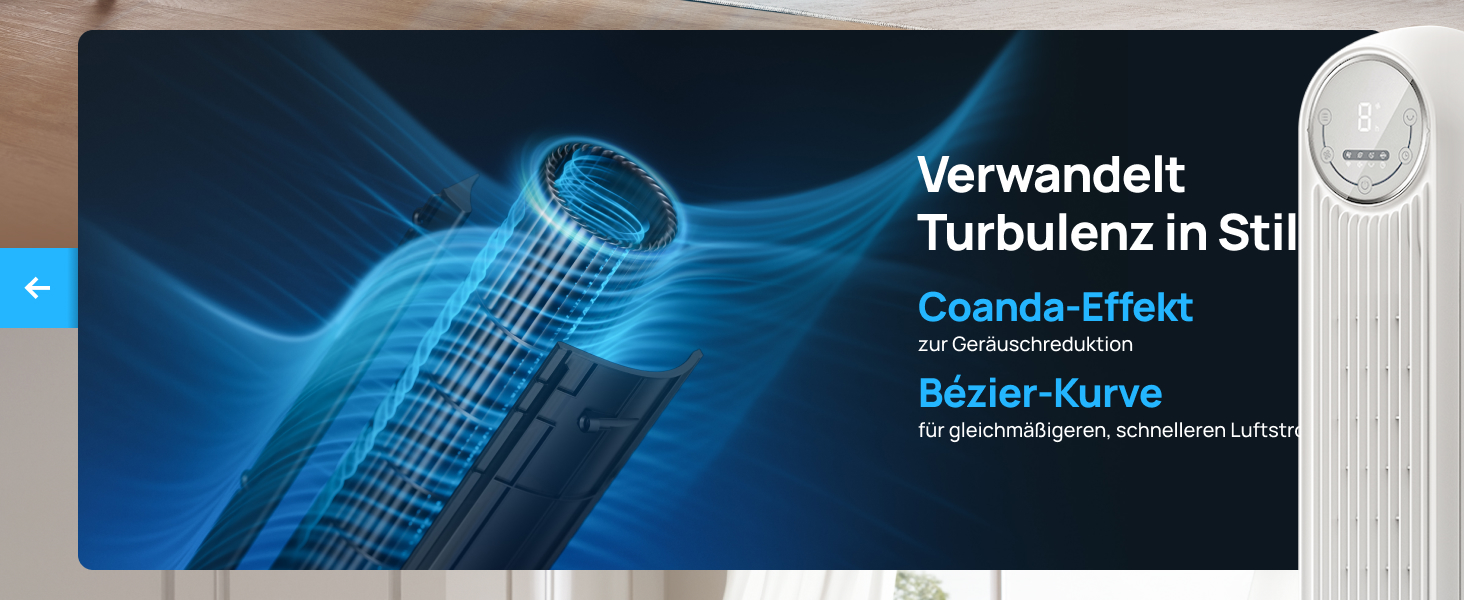 Турбо вентилятор Dreo з DC мотором, 20dB, 11 м дальності, 9 режимів, пульт дистанційного керування, таймер 12 годин, осциляція 90°, для спальні