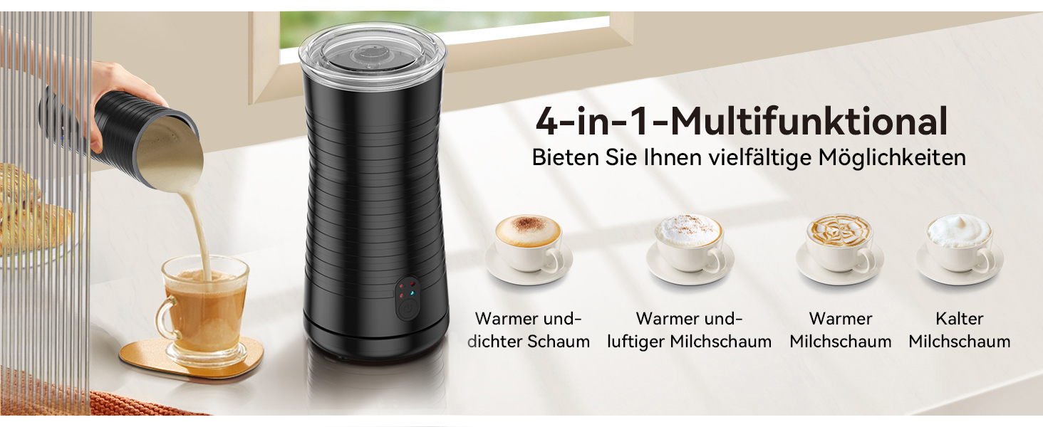 Електричний піноутворювач для молока Morpilot, 650W, нержавіюча сталь, 240мл, для гарячого та холодного молока, шоколаду, миється в посудомийній машині